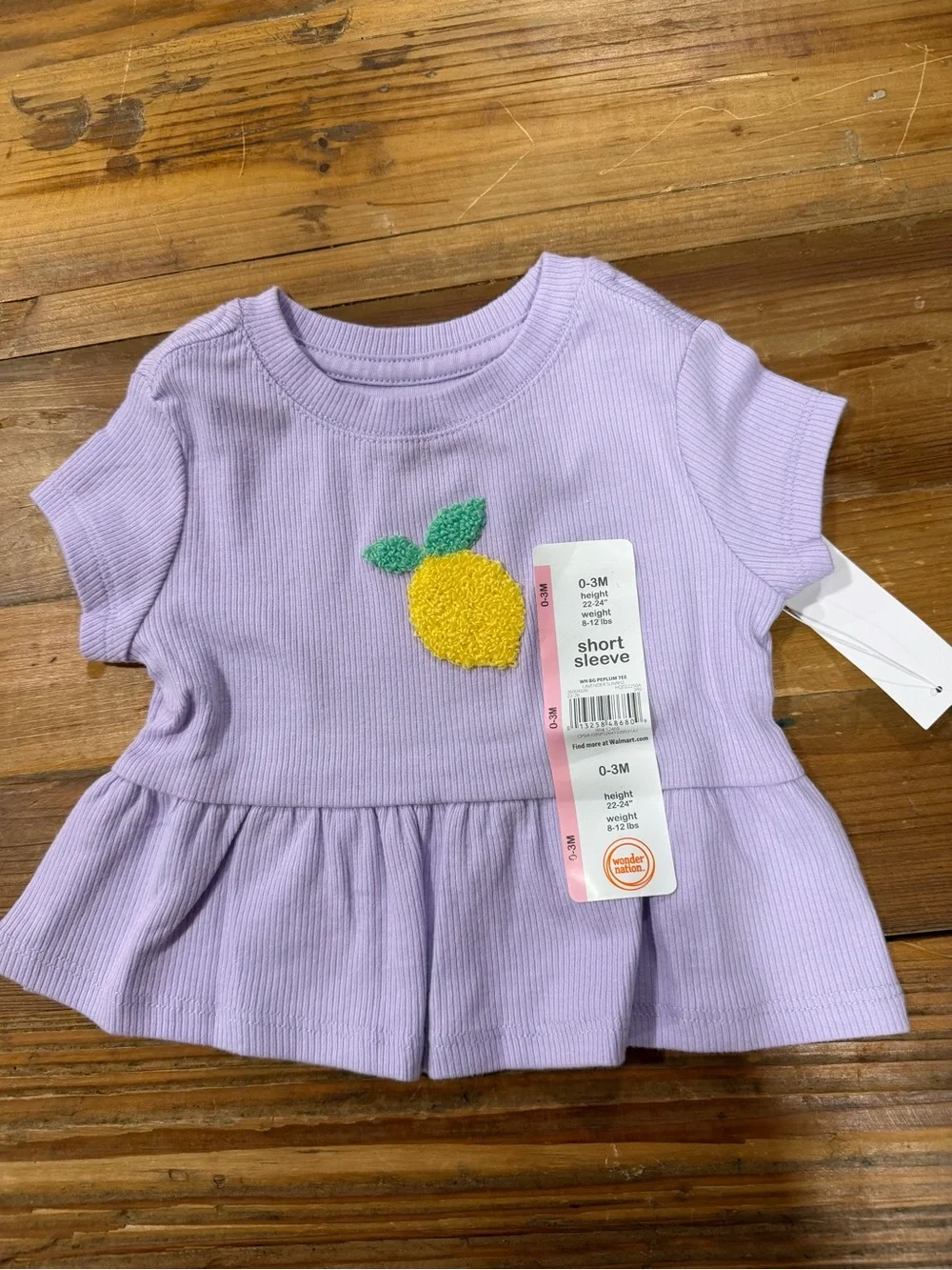NWT Girls Pink Pineapple Tank & Lavender Lemon Peplum Top Set - Kids Accessories
